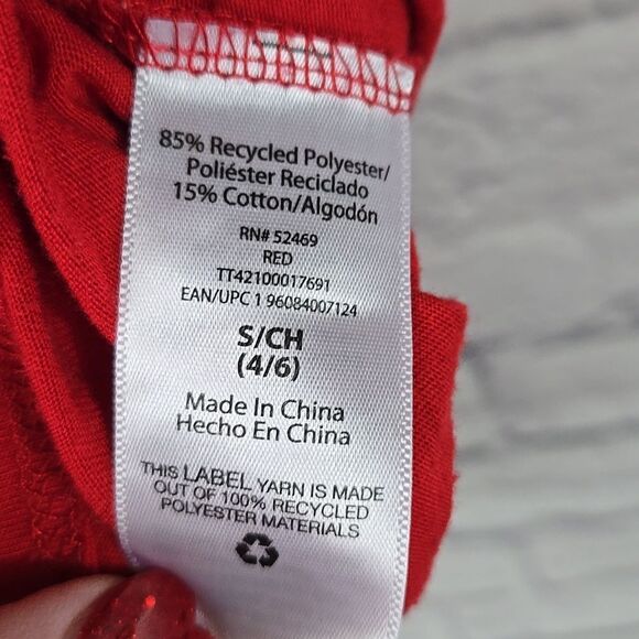 Believe Women's Christmas Short Sleeve T-shirt Small 4/6 Festive Red Holiday Tee - Picture 7 of 8